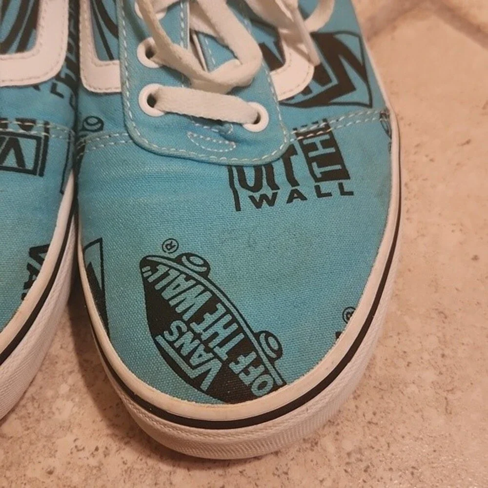 Vans Blue Black Signature Logo Skater Shoes Men's 11 Women's 12.5